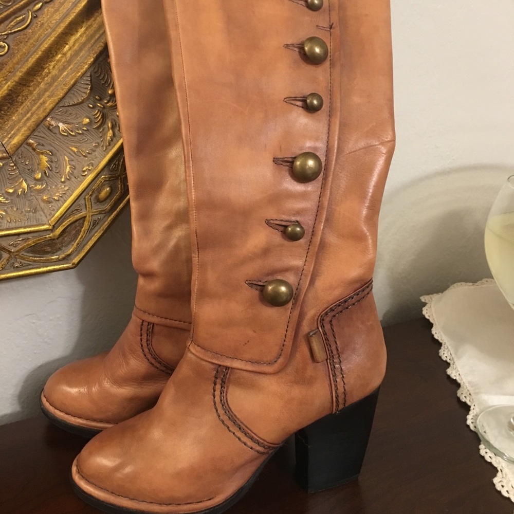 Anthropologie Mana Tall Leather Boots Size 6